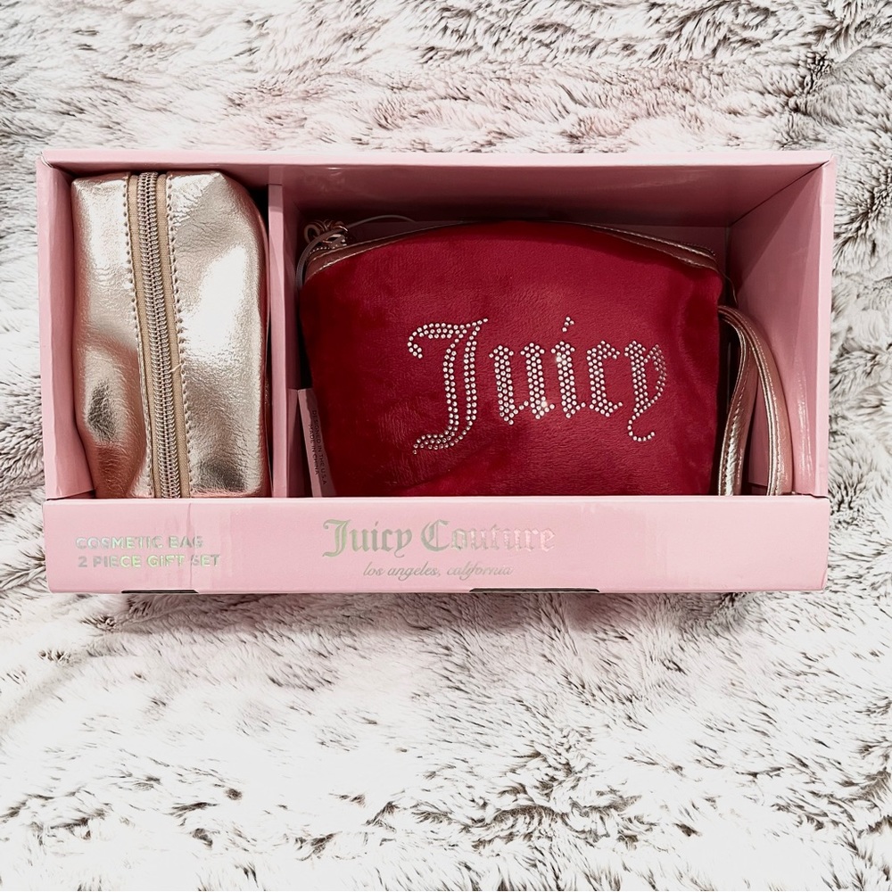 NIB Juicy Couture Travel Cosmetic Bags 2 Pc. Set